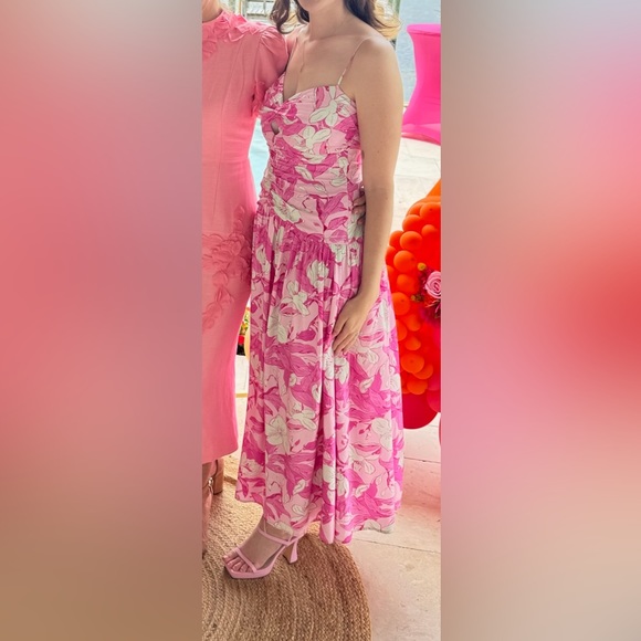 Pink Floral Maxi Dress - Picture 4 of 4